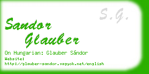 sandor glauber business card